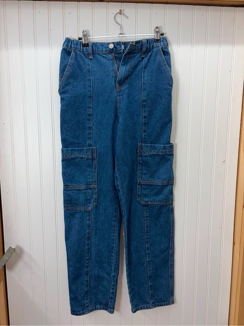 bp women’s Dark Blue Denim Cargo pull on Jeans
